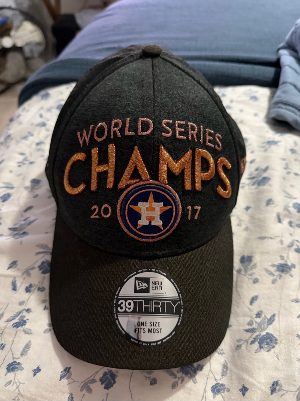 New Era Houston Astros World Series Champs Hat - Dark Gray & Orange